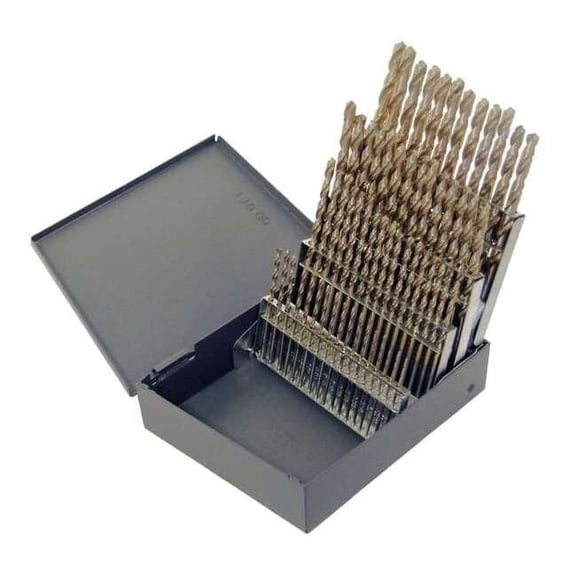Chicago-Latrobe Screw Machine Drill Bit Set,60pc,Cobalt 69854