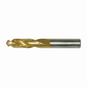 Screw Machine Drill Bit, F Size, 135 Degrees Point Angle, High Speed Steel, TiN Finish