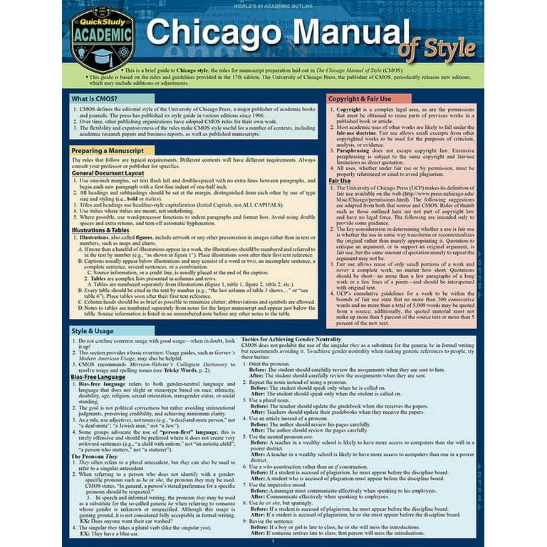 Chicago deals style manual