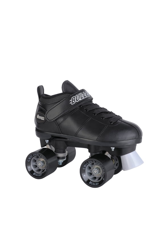 Men's Bullet Speed Skates Black Classic Quad Roller Skate, Size 9