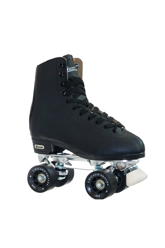 Chicago Men's Deluxe Quad Roller Skates Black Classic Rink Skate, Size 13
