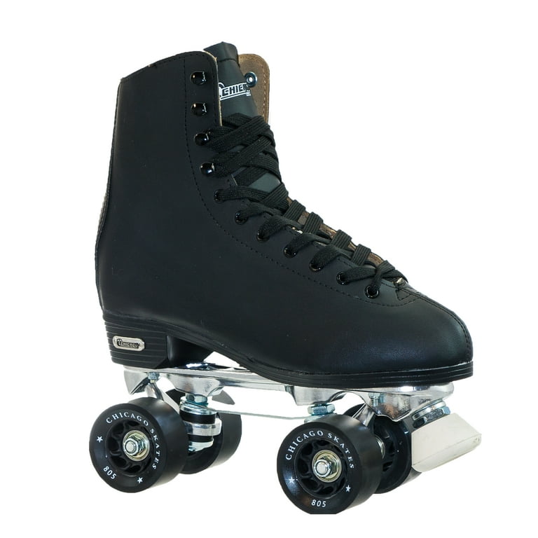 STATIC ROAR CREW BLACK Ｌ/XL Chicago Men's Deluxe Quad Roller Skates Black Classic Rink