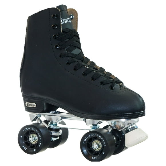 Chicago Men's Deluxe Quad Roller Skates Black Classic Rink Skate