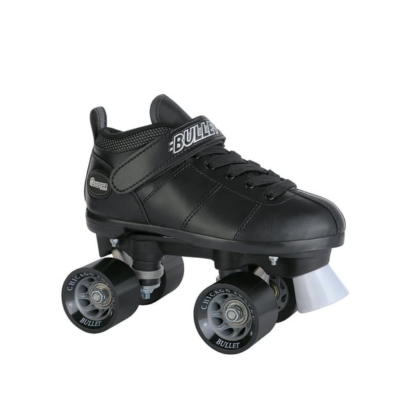 Chicago Mens’ Bullet Speed Skates Black Classic Quad Roller Skate, Size 2