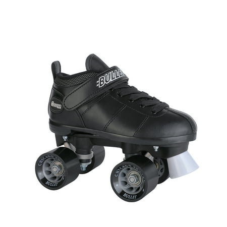 Chicago Mens’ Bullet Speed Skates Black Classic Quad Roller Skate, Size 7
