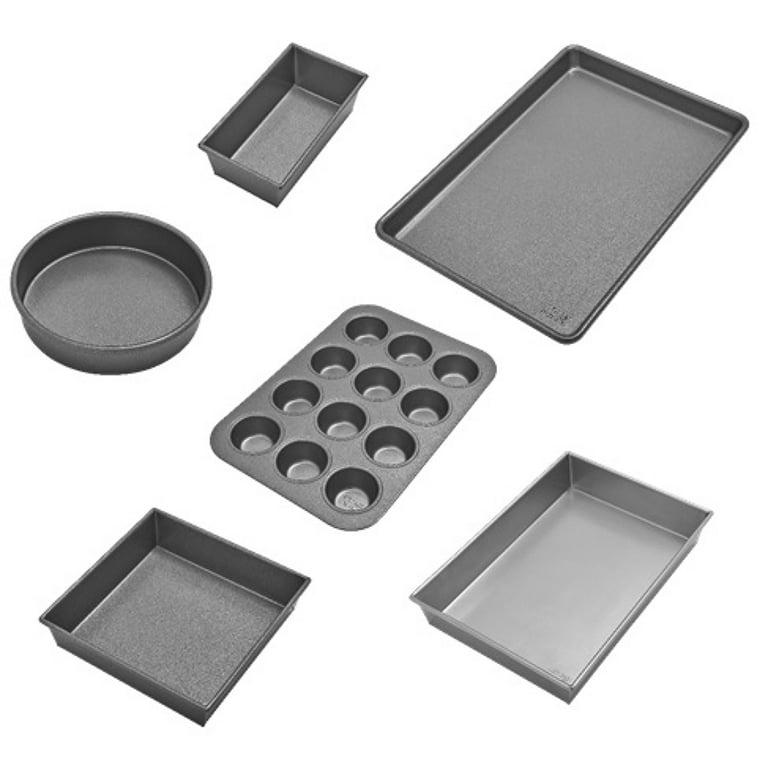 NutriChef Non-Stick Black Baking Pans - 6 Piece Steel Bakeware Set