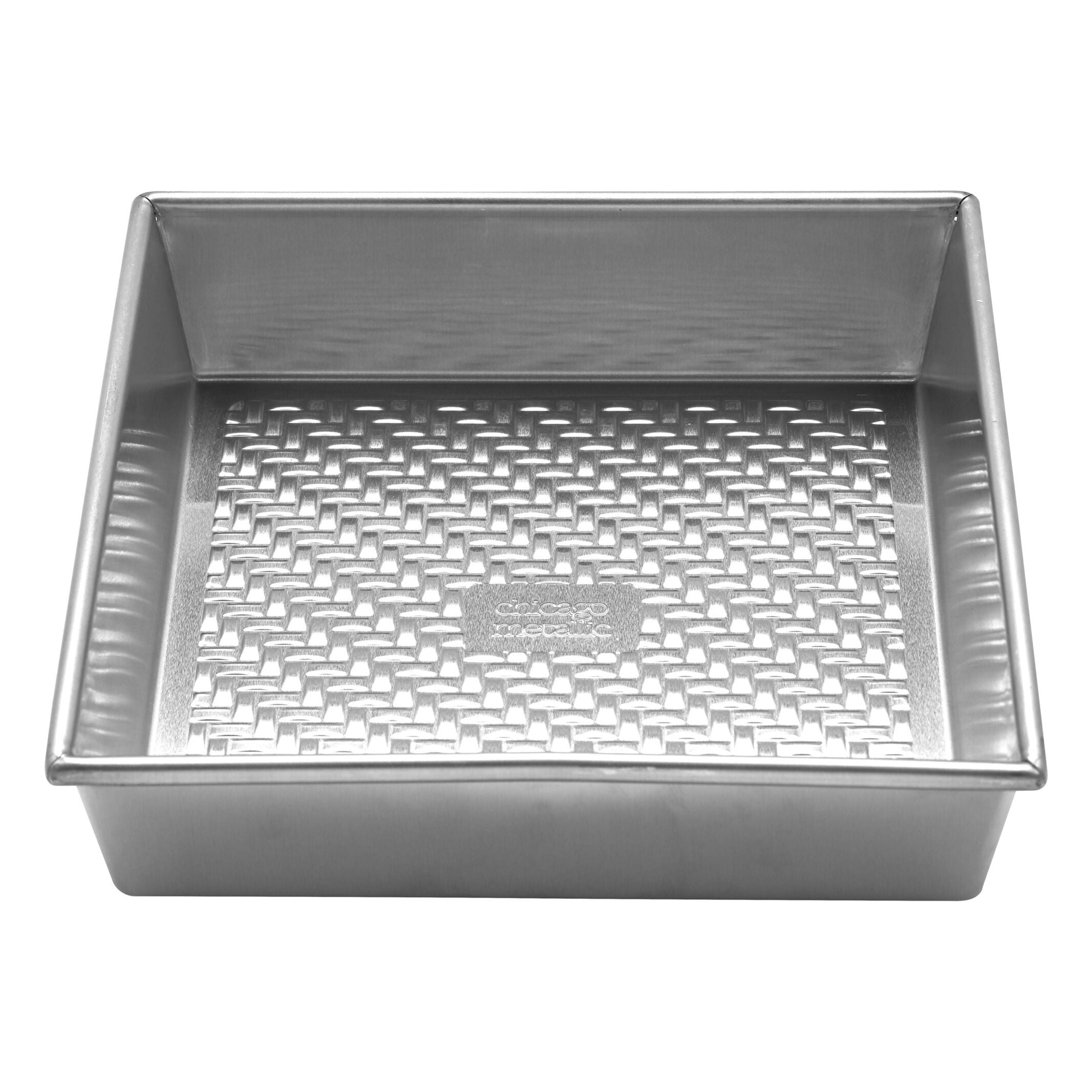 Chicago Metallic Uncoated Textured Aluminum Square Cake Baking Pan, 9