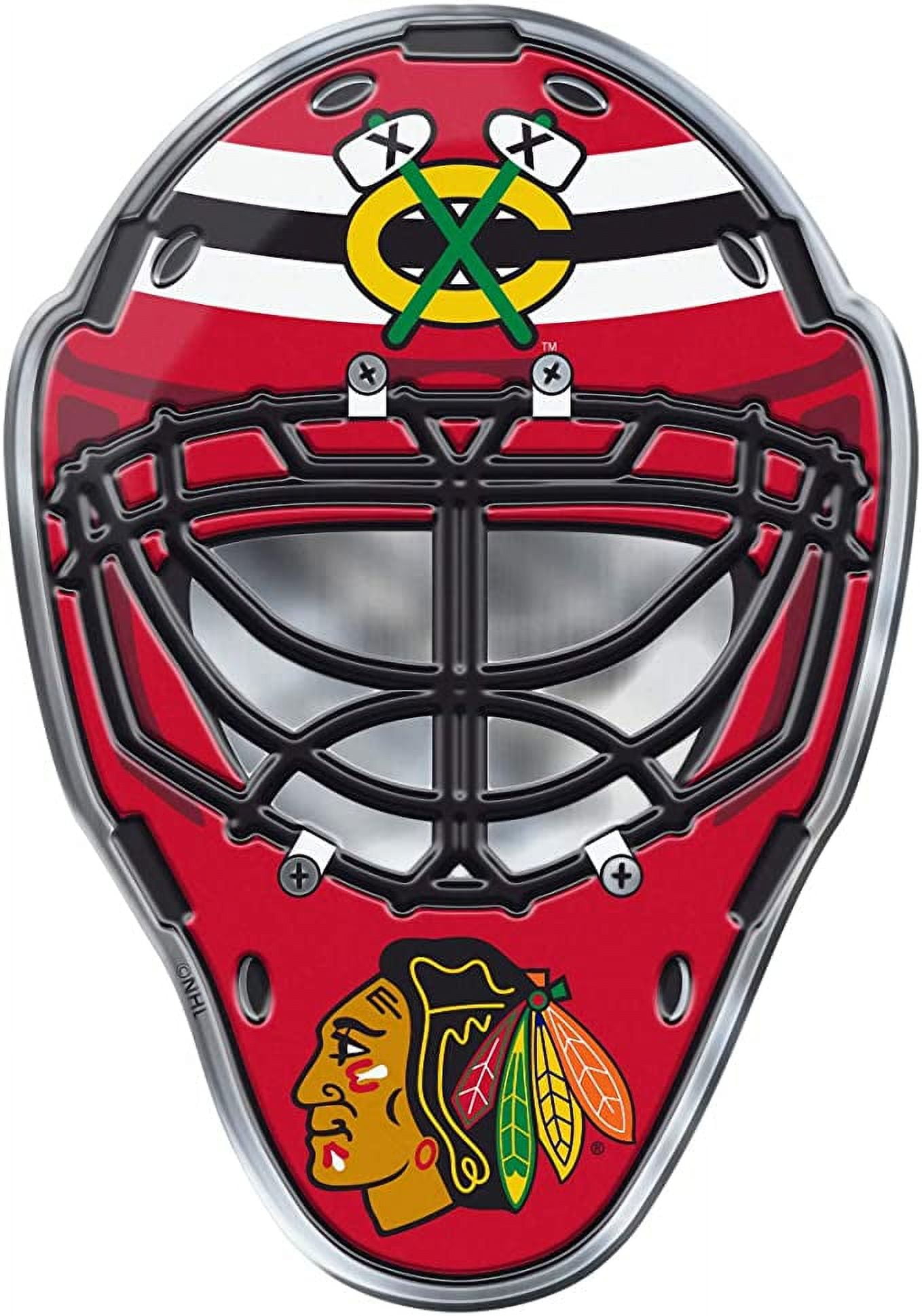 blackhawks football helmet Team Sports America Evergreen NHL Chicago Ultra-Thin LED Light Wall Sign Decor | Full Size Replica | 15.6 x 19 Inches Approximate Dimensions Chicago Hockey Blackhawk's Easy Peel