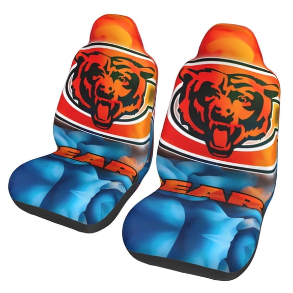 Chicago New Car Seat Covers 2-Pack, Breathable Polyester Car Seat Covers, Football Team Themed Car Gifts, Comfortable Seat Covers for Most Cars, Vans, Trucks, and SUVs