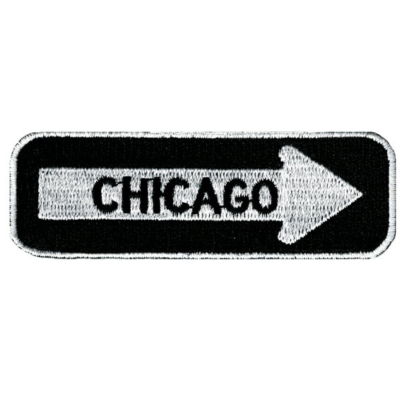 Chicago One Way Sign Embroidered Iron-on Patch