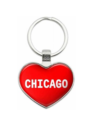 Westmon Works Chicago Keychain With Charms - Metal Souvenir With Skyline, Bean, Hot Dog Charms