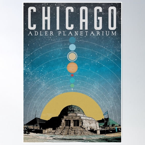 Chicago: Planetarium Poster Wall Art, Modern Wall Decor, 8x12 UNFRAMED