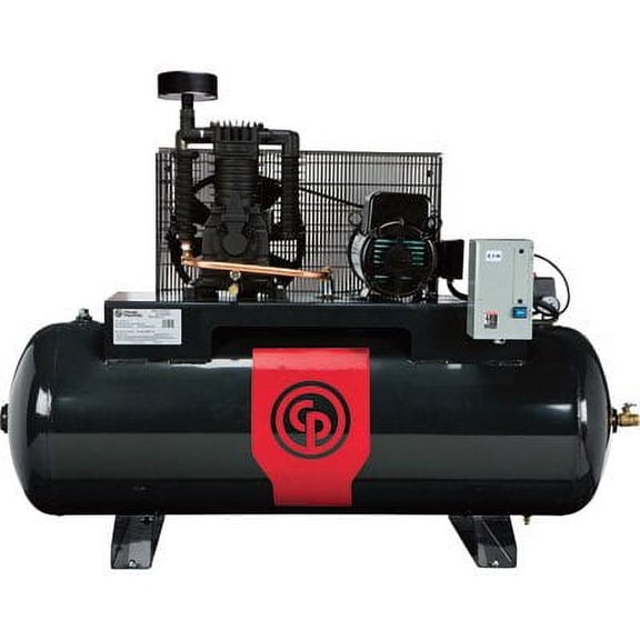 - Chicago Pneumatic Reciprocating Air Compressor - 5 HP, 80 Gallon, 208/230 Volt, 1-Phase, Model# RCP381HS