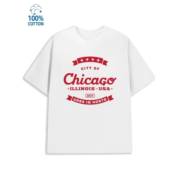 Chicago Pride Tee for men city 180G 100% Cotton white short y2k Trendy Unisex Shirt Graphic tshirts Basic Unisex Shirt Crewneck tshirts Fashion Unisex Shirt Cotton tshirts