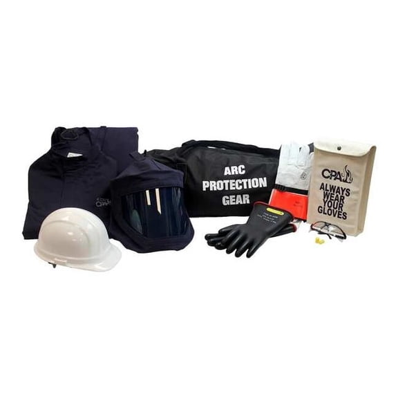 Chicago Protective Apparel Arc Flash Jacket and Bib Kit,Navy,L AG-43-L
