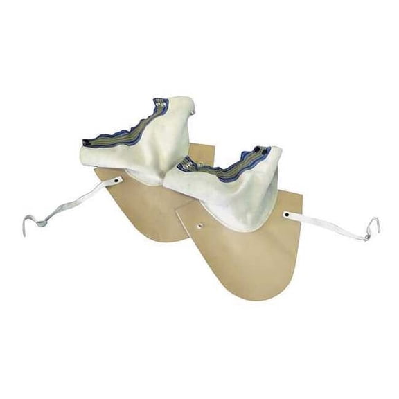 Spats, Leather, 7 in Length, Hook-and-Loop Closure, Tan, Universal