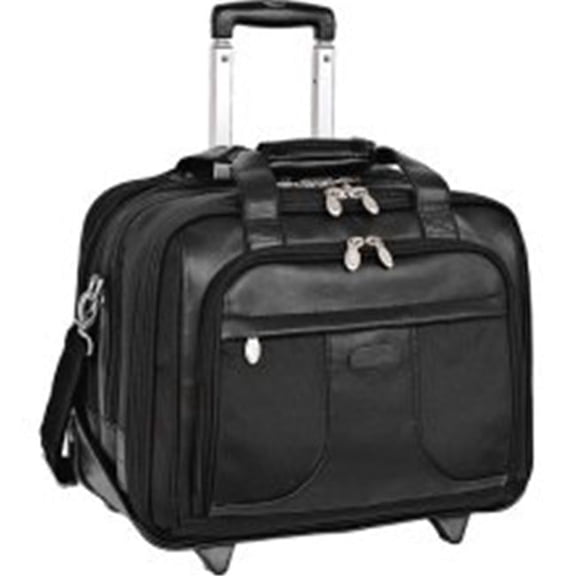 Chicago R Series Detachable-Wheeled Laptop Case - Black - 17 Inch - 2-in-1 Design
