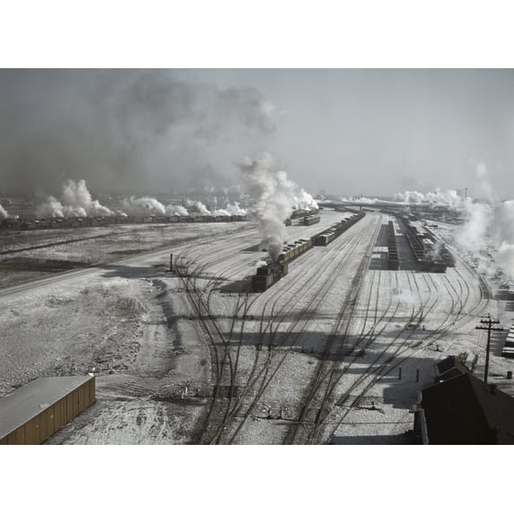 Chicago: Railroad, 1942. /Naerial View Of The Chicago And North Western Railroad Yards In Chicago, Illinois. Photograph By Jack Delano, 1942. Poster Print by (18 x 24)