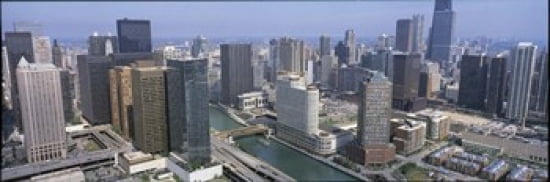 Chicago River Chicago IL Canvas Art - Panoramic Images (36 x 12)
