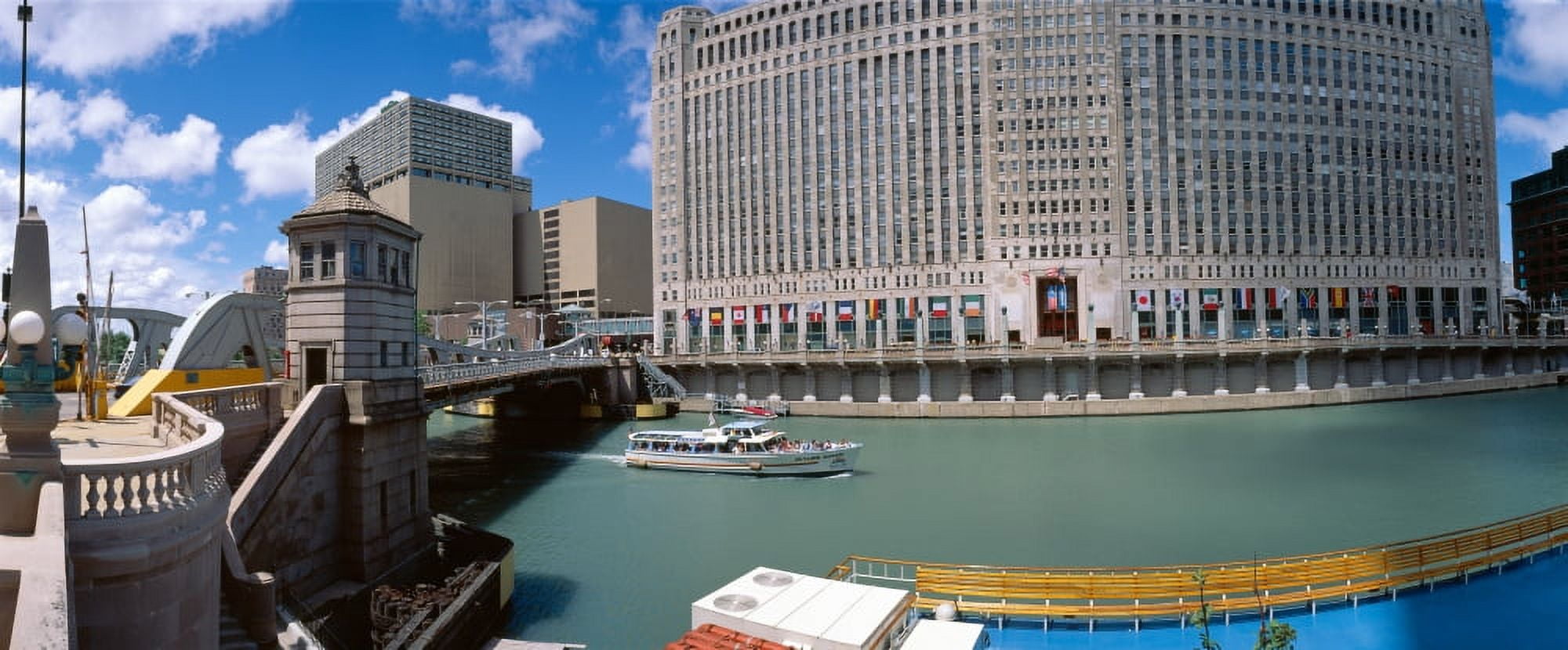 Chicago River Illinois Canvas Art - Panoramic Images (27 x 9)