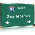 thumbnail image 1 of Chicago Road Metal Sign Interstate 90 East Directional Sign City Highway Directional Tin Plaque Airport Club Farmhouse Wall Decor 12x16 Inch, 1 of 5
