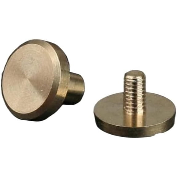 Chicago Screws, 10sets 10mm Flat Cap Solid Brass Binding Screws Nail Stud Rivets for Album Leather Craft Studs(12mm)