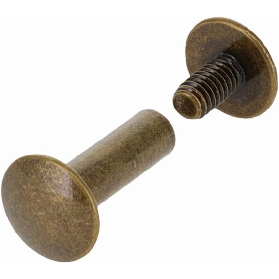 Chicago Screws, Dome Cap, Antique Brass, Solid Brass-LL (50 per Bag)