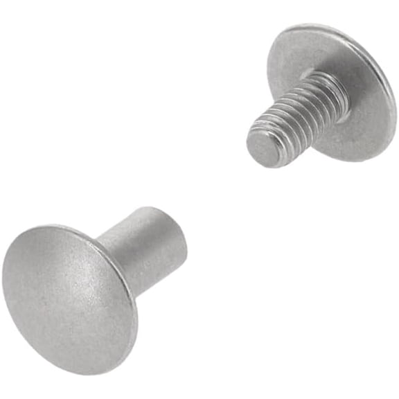 Chicago Screws, Dome Cap, Nickel Matte, Solid Brass-LL (50 per Bag)