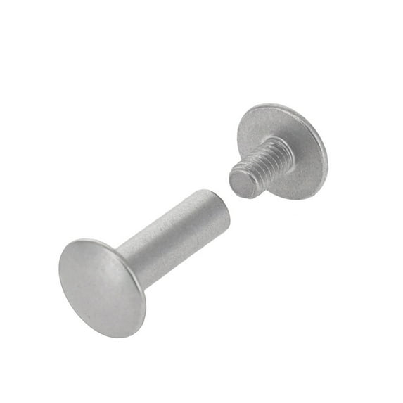 Chicago Screws, Dome Cap, Nickel Matte, Solid Brass-LL (50 per bag), Multiple Sizes