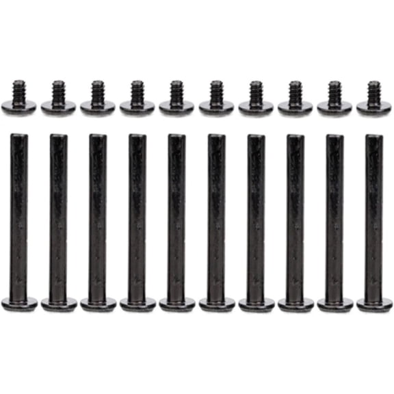 Chicago Screws,Leather Rivets, 10 Sets Black Chicago Screws, M5 Binding Screw Posts, Leather Screw Nail Rivet Button Solid Belt Tack Scrapbook Photo Albums Binding Screws(Size:M5 x 33mm)
