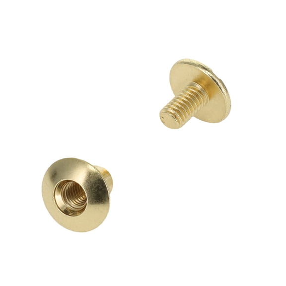 Chicago Screws, Open Hole, Natural Brass, Solid Brass-LL (50 per bag), Multiple Sizes