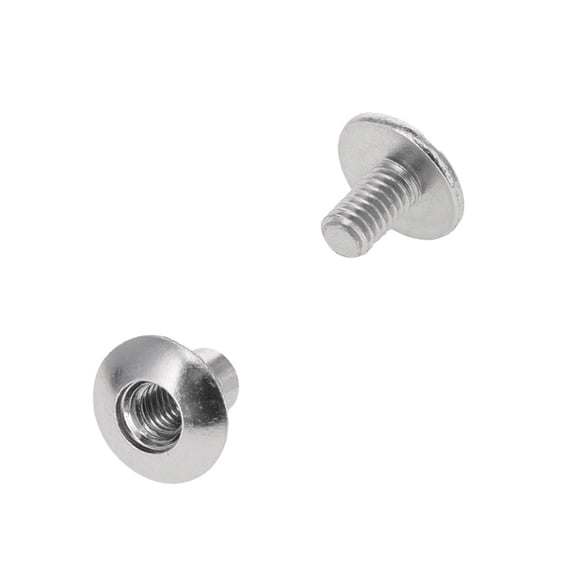 Chicago Screws, Open Hole, Nickel Plate, Solid Brass-LL (50 per bag), Multiple Sizes