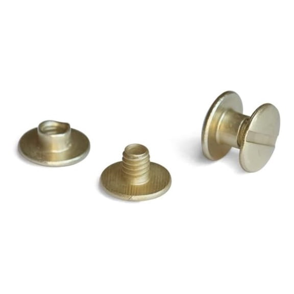Chicago Screws & Posts - 1/8" Post Length, 3/16" Diameter - Antique Brass - 100 Sets - Bookbinding, Menus, Documents