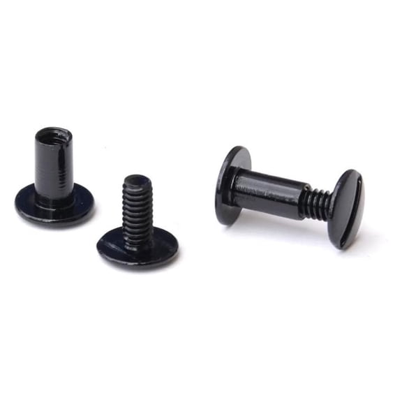 Chicago Screws & Posts Set - 1/2 Inch - 100 Sets - Black Aluminum - Book Binding Screws - Screw Posts for Bookbinding, Menus, Albums