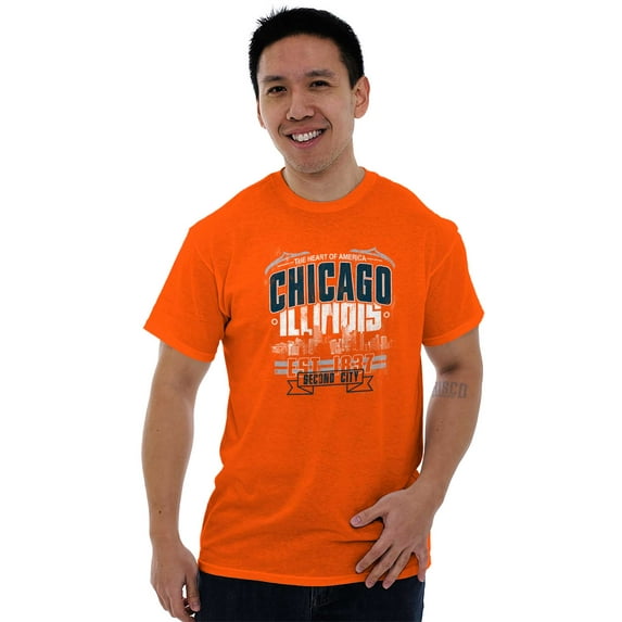 Chicago Second City Skyline Retro IL Plus Size Crewneck Graphic Tee Shirt Brisco Brands 2X