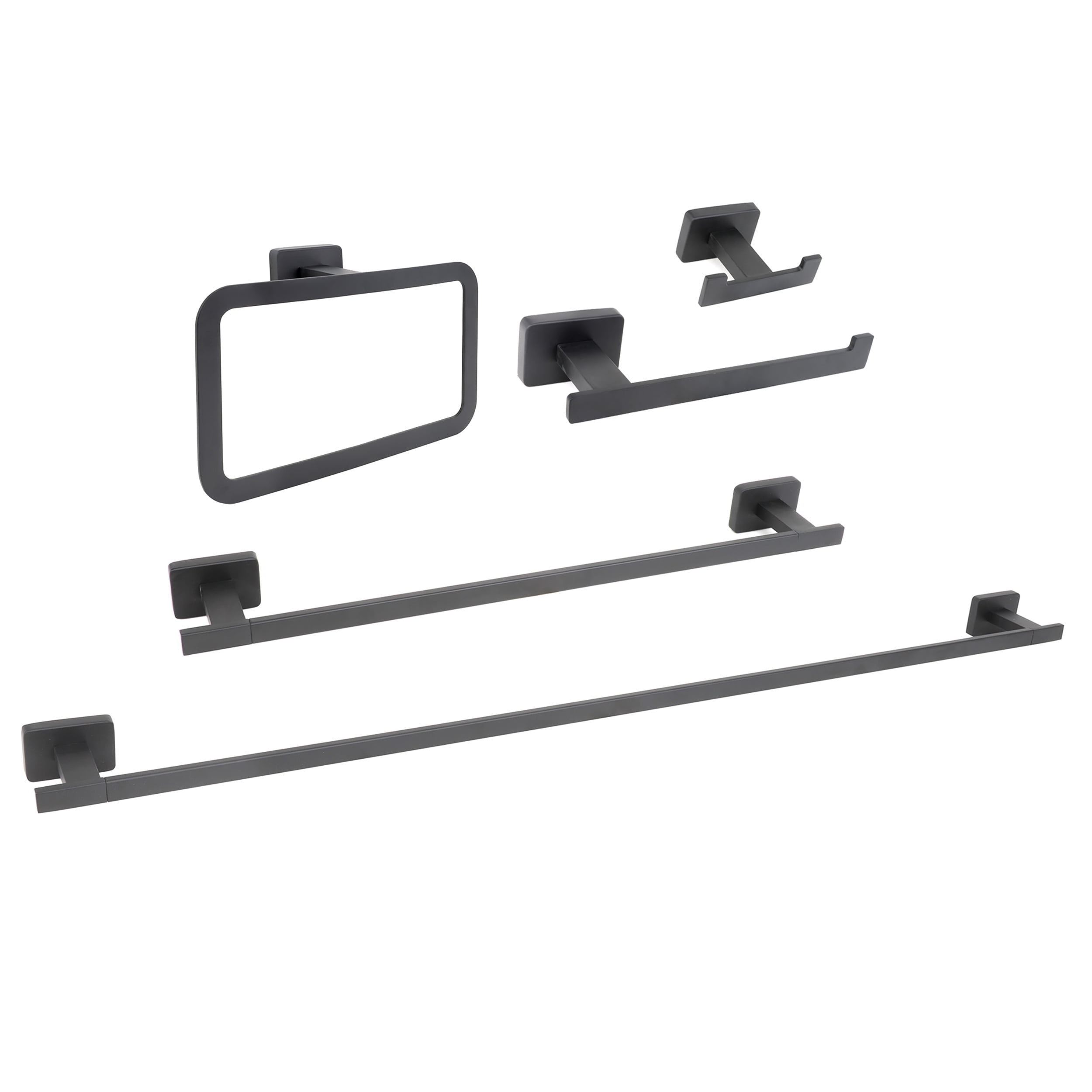 Chicago Black Metal 5-Piece Bathroom Hardware Set