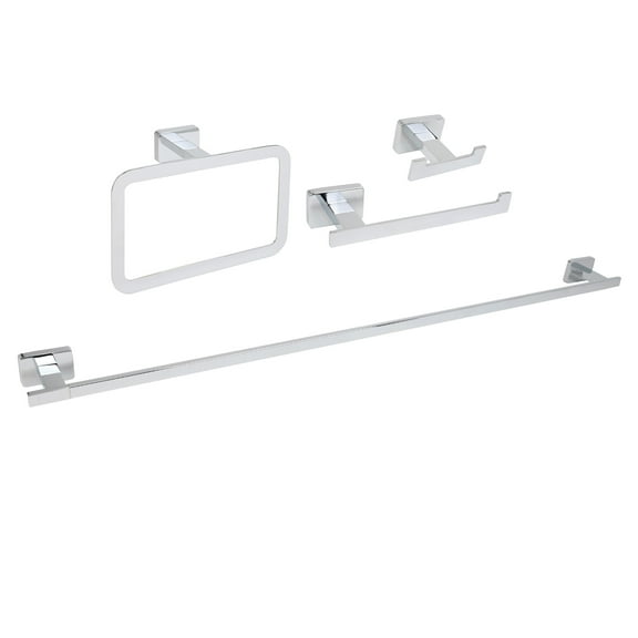 Chicago Series Chrome Bathroom 4 Piece Accessory Set (34)