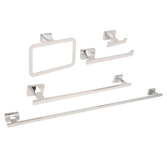 Chicago Series Polished Nickel Bathroom 5 Piece Accessory Set