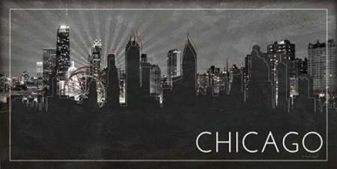 Chicago Silhouette Canvas Art - Jennifer Pugh (10 x 20)