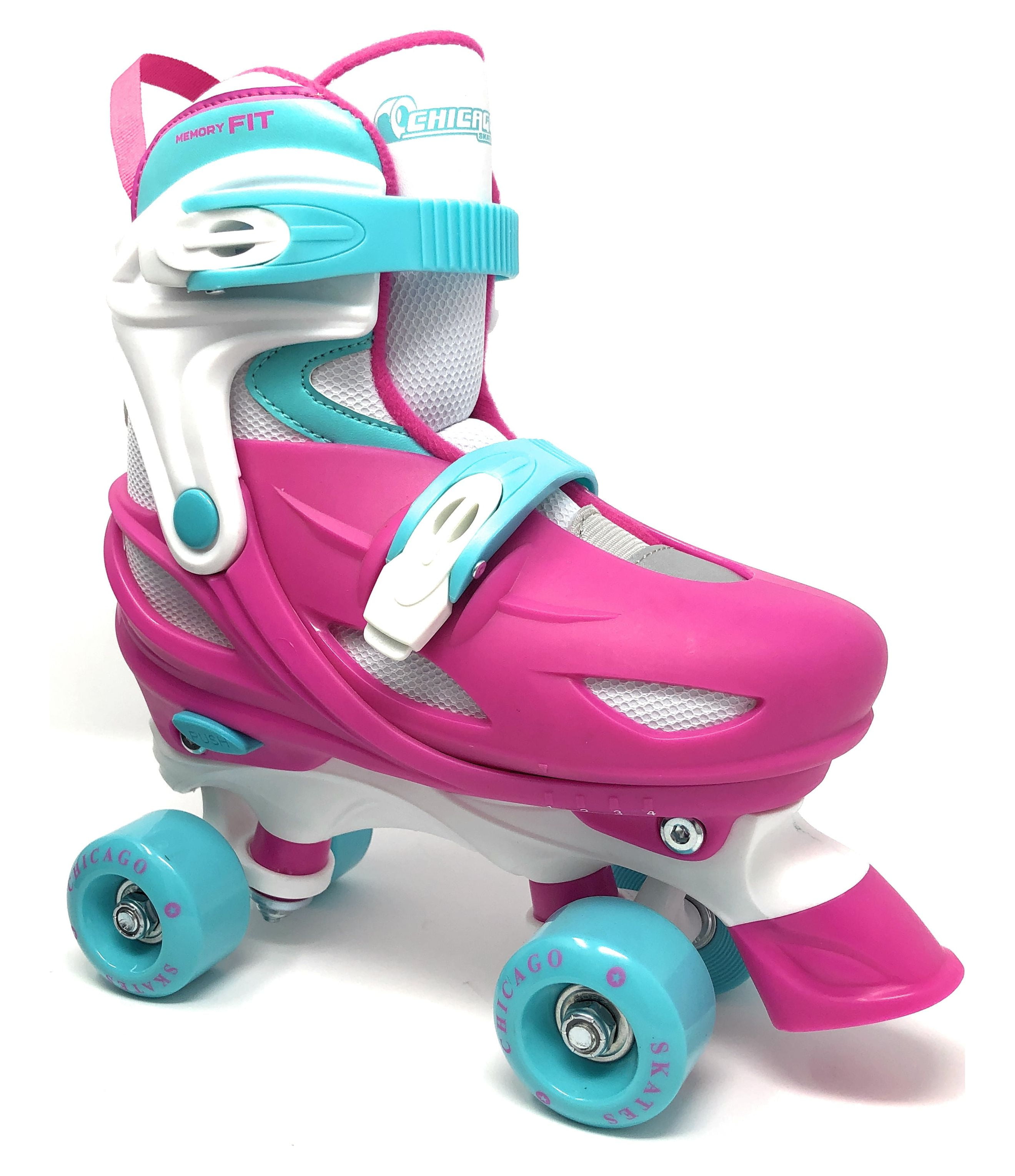 Chicago Skates Adjustable Kids' Quad Roller Skate - Pink/white (m
