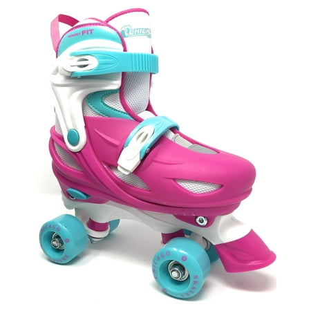 Chicago Skates Adjustable Girls Quad Roller Skate - Pink/White - Size Small (J10-J13)