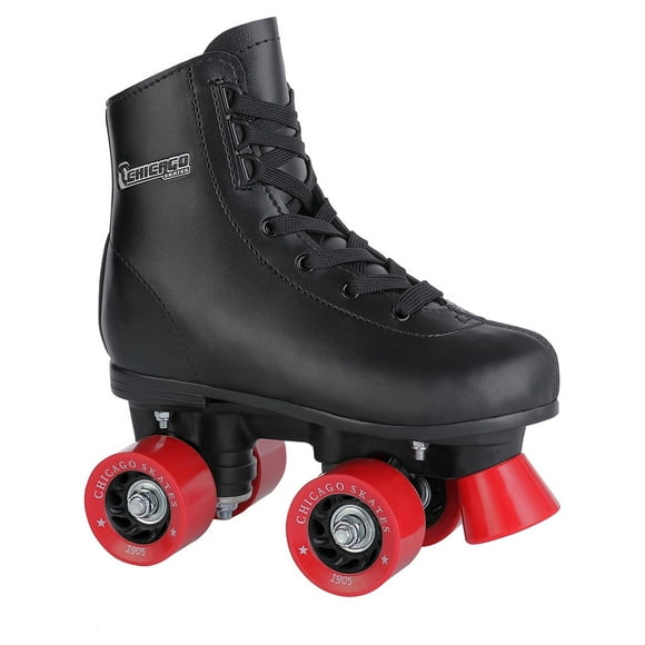 Chicago Skates Boys' Classic Quad Roller Skates Black Junior Rink Skates, Size 1