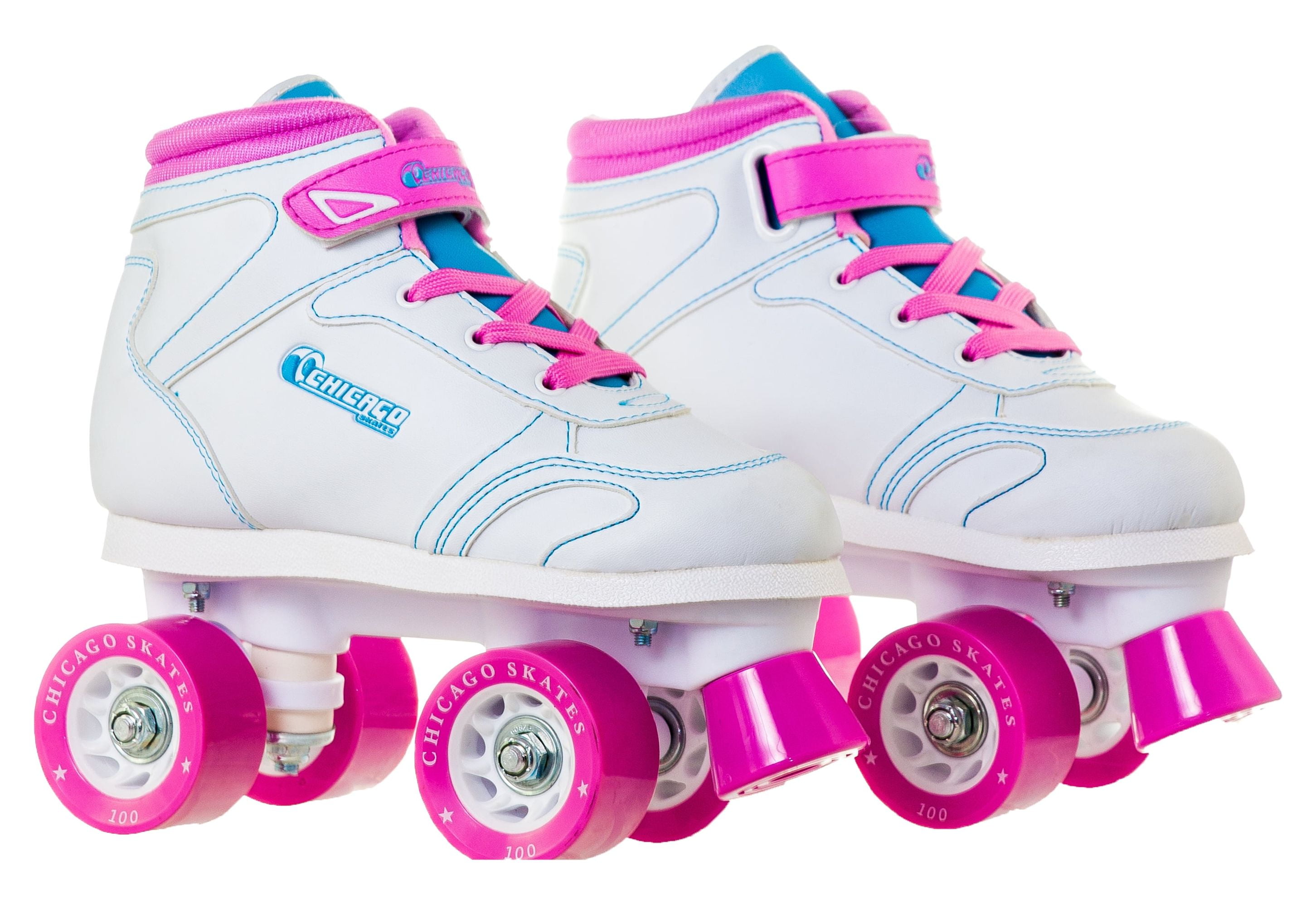 Chicago Skates Outdoor Kids Quad Roller Skates, Girls' White