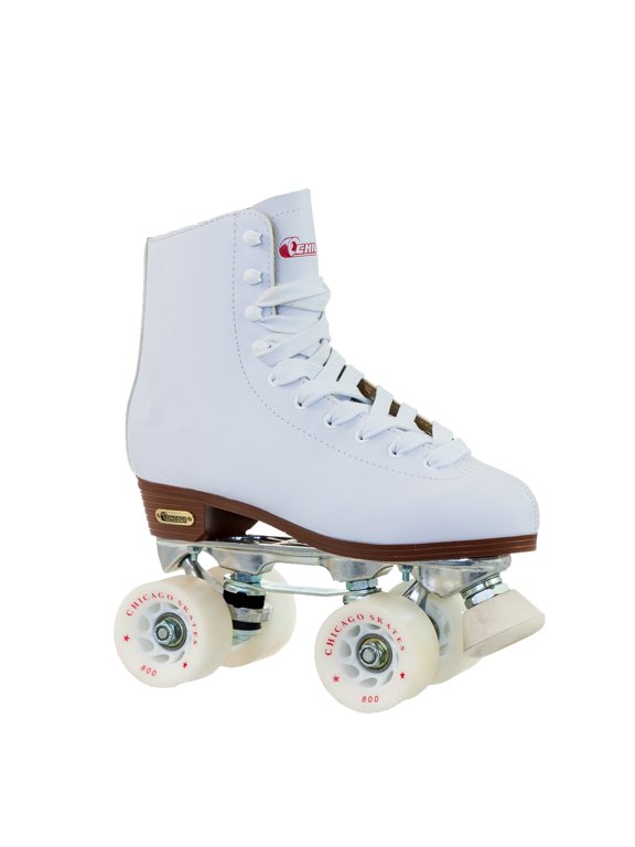 Ladies Deluxe Quad Roller Skate White Classic Rink, Size 7