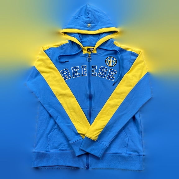 Chicago Sky REESE 5 WNBA Full Zip Basketball Hoodies FISLL Women's Size L Blue