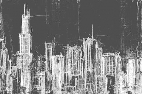 Chicago Skyline B and W Canvas Art - Melissa Lyons (24 x 36)
