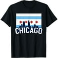 thumbnail image 1 of Chicago Skyline City Flag Illinois Souvenir Gift T-Shirt100% cotton, 1 of 5