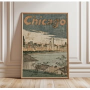 Chicago Skyline Cityscape Urban Landscape Wall Art Print, Home And Living Room Decor
