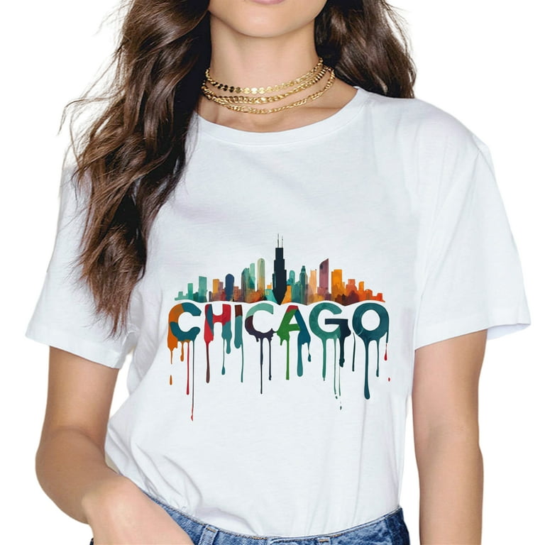 Chicago Illinois Slyline Colorful T-Shirt Chicago Illinois Slyline Colorful T-Shirt