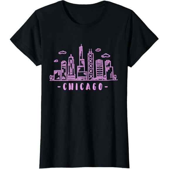 Chicago Skyline Illinois Vintage T-Shirt100% cotton
